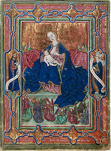 Bibel mit einer Darstellung der Maria Lactans. Regensburg, Berthold Furtmeyr, zwischen 1465 und 1470. (Bayerische Staatsbibliothek, Cgm 8010a, f. 2r)