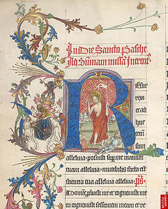 Missale für den Würzburger Dom: Auferstehung Christi. Würzburg, zwischen 1443-1455. (London, British Library, Ms. Arundel 108, f. 10v)