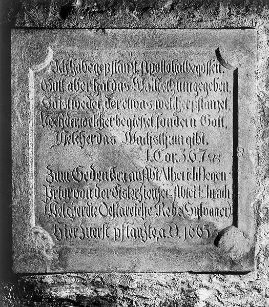 Datei:Gedenktafel Silvanerpflanzung 1665.jpg