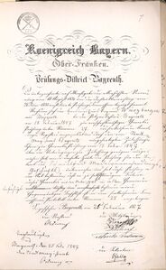 Ansässigmachungsgesuch des jüdischen Kaufmanns Siegmund Würzburger (1815-1867) als Schnitt- und Kurzwarenhändler an den Stadtmagistrat Bayreuth, 1847. (Stadtarchiv Bayreuth, StVBT Nr. 3715)