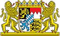 Der Fränkische Rechen im großen Bayerischen Staatswappen, das am 5. Juni 1950 mit dem Gesetz über das Wappen des Freistaates Bayern eingeführt wurde. (© Bayerisches Staatsministerium des Innern, für Bau und Verkehr)