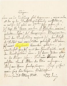 Thronverzicht Ludwigs I. vom 20. März 1848. Die Nennung "Feystaat" ist farblich hervorgehoben. (bavarikon) (Bayerisches Hauptstaatsarchiv, Staatsrat 1719)