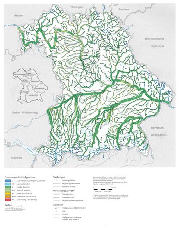 Gewässergüte in Bayern 2001. (Quelle: Bayerisches Landesamt für Wasserwirtschaft)