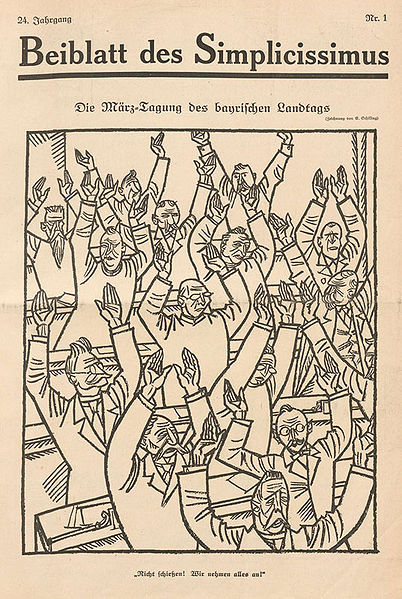 Datei:Karikatur Landtagssitzung Maerz 1919.jpg