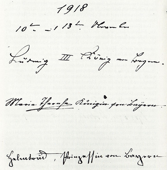 Datei:Gaestebucheintrag Ludwig III.jpg