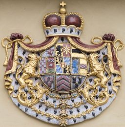 Coat of arms used by Max IV. Joseph (ruled 1799-1825) as Elector of Palatinate Bavaria until 1804. The coat of arms is located at the court church in Neuburg an der Donau. (Bistum Augsburg - Diocese of Augsburg)