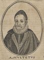 Der aus Schlesien stammende Abraham Scultetus (1566-1624) galt als theologischer Vorbereiter und Unterstützer der böhmischen Politik Friedrichs V. und mischte sich offensiv in die kirchliche Auseinandersetzung in Prag ein. Unbekannter Künstler, Radierung 1601/1699. (München, Staatliche Graphische Sammlung, Inventar-Nr. 242447 D)