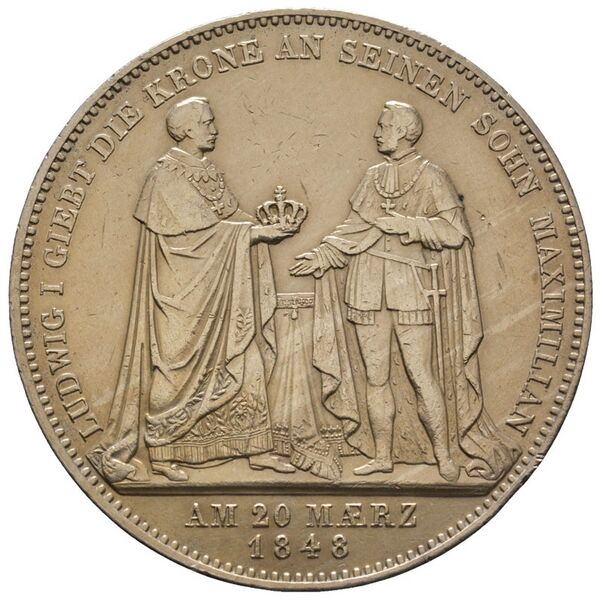 Datei:Geschichtstaler Übergabe der Krone 1848.jpg