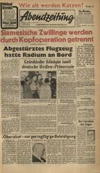Titelblatt der AZ vom 7.1.1953. (AZ)