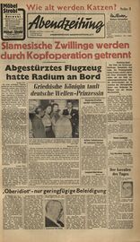 Titelblatt der AZ vom 7.1.1953. (AZ)