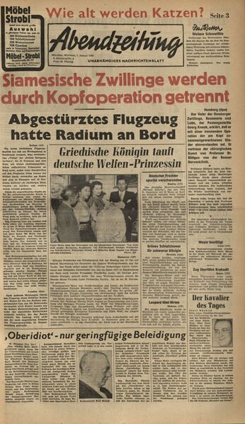 Datei:Titelblatt Abendzeitung 7.1.53.jpg