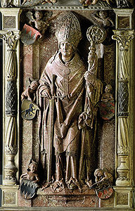 Grabmal des Bischofs Lorenz von Bibra (1459-1519, reg. 1495-1519) im Würzburger Dom, geschaffen von Tilmann Riemenschneider(1460-1531). (Foto: Ulrich Kneise)