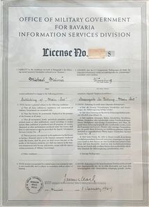 Lizenz Nr. 8 für die Main-Post, ausgestellt für Michael Meisner (1904-1990) am 1. Januar 1949. (Main-Post)