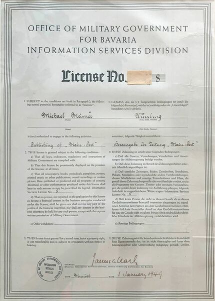 Datei:Lizenz Main-Post 1945.jpg