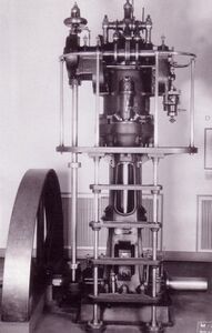 Versuchsmotor von Rudolf Diesel im Werk Augsburg 1896. (MAN Museum)