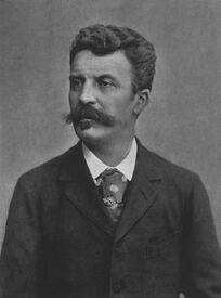 Der Schriftsteller Guy de Maupassant (1850-1893), undatiert. Fotografie der Firma Franz Hanfstaengl. (Bayerische Staatsbibliothek, Bildarchiv port-021355)