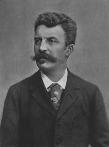Der Schriftsteller Guy de Maupassant (1850-1893), undatiert. Fotografie der Firma Franz Hanfstaengl. (Bayerische Staatsbibliothek, Bildarchiv port-021355)