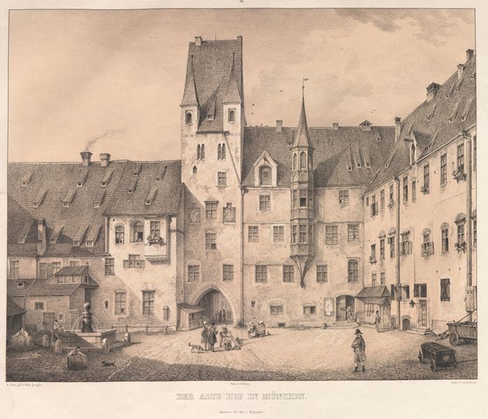 Datei:Alter Hof Innenhof 1800.jpg