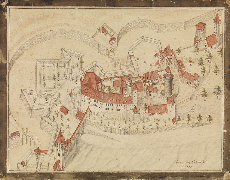 Datei:Nuernberger Burg Ansicht 1677.jpg