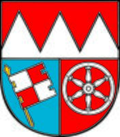 Der Fränkische Rechen im 1961 angenommenen Wappen des Bezirks Unterfranken. (© Bezirksverwaltung Unterfranken)