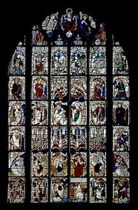 Konhofer-Fenster im Chor der Nürnberger Lorenzkirche. Nürnberg (Werkstatt Michael Wolgemut), 1479. (Corpus Vitrearum Freiburg i. Br., R. Tonojan)