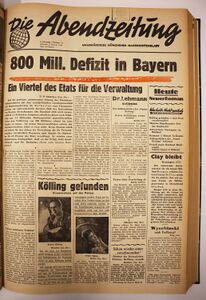 Titelblatt der AZ vom 2.2.1949. (Monacensia. Literaturarchiv und Bibliothek)