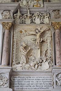 Epitaph des Hans Christoph zu Absberg (gest. 1562) in der Christuskirche in Absberg. (Foto von Reinhardhauke lizensiert durch CC BY-SA 3.0 via Wikimedia Commons)
