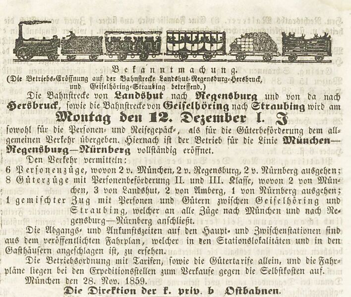 Datei:Bekanntmachung Bahnstrecken 1859.jpg
