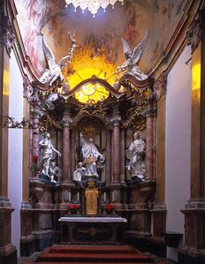 Johann-Nepomuk-Kapelle von Egid Quirin Asam. (Erzbischöfliches Ordinariat München, Hauptabteilung Kunst, Wolf Christian von der Mülbe)