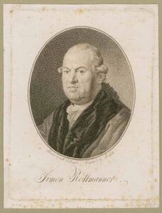 Porträt von Simon Rottmanner (1740–1813), Druckgrafik von Friedrich John. (Münchner Stadtmuseum)