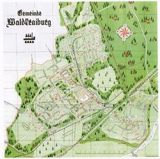Waldkraiburger Stadtplan aus dem Jahre 1954. (Stadtarchiv Waldkraiburg)