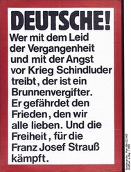 Wahlwerbung für die CDU/CSU. Wahlplakat der Bürgeraktion Demokraten für Strauß. (Foto: Bundesarchiv, Plak 006-022-005; Grafiker: o. A./1980)
