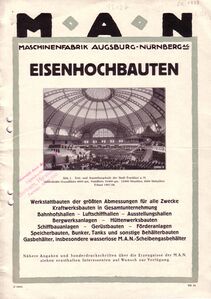 Werbeprospekt für Eisenhochbauten aus dem Jahr 1923. (Bayerische Staatsbibliothek)