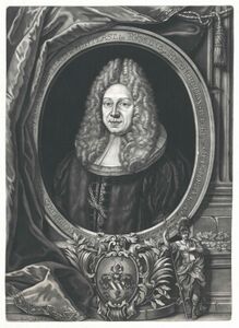 Christoph Wilhelm Tucher von Simmelsdorf (1669-1714). Kupferstich von Johannes Kenckel (1688-1722). Der Nürnberger Ratsherr finanzierte den Wiederaufbau der niedergebrannten Egidienkirche. (Österreichische Nationalbibliothek, PORT_00142413_01)