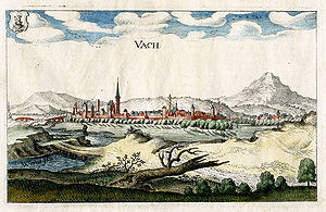Ansicht der Stadt Vacha, Kupferstich von M. Merian d. Ä., 1646 (Vonderau Museum Fulda II Ea 51)