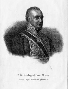 Generallieutnant Bernhard Erasmus von Deroy (1742-1812). Abb. nach einer Lithographie von Franz Hanfstaengl von 1829. (Bayerische Staatsbibliothek, Bildarchiv port-011066)