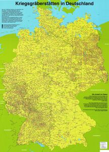 Karte mit Kriegsgräberstätten in Deutschland. (Volksbund Deutsche Kriegsgräberfürsorge)