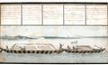 Der fünfte Bildabschnitt zeigt nach einem weiteren Transportschiff das sog. Kuchlschiff, welches der Verpflegung der Mannschaft diente und sich in der Mitte des Zuges befand. (Museen der Stadt Regensburg, GN 1994-2)
