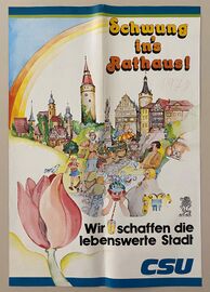 Plakat der CSU zur Stadtratswahl in Kitzingen 1978. (Stadtarchiv Kitzingen, Plakatsammlung)