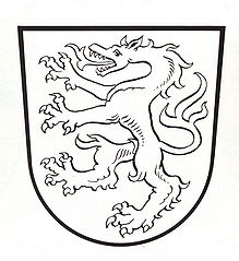 Der Pantherschild war ursprünglich das Wappen der Grafen von Spanheim-Ortenburg und wurde seit der 2. Hälfte des 13. Jahrhunderts von den Wittelsbachern genutzt. (Farben nicht überliefert). (Grafik: Max Reinhart, Passau)