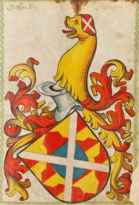 Wappen der Grafen von Oettingen im Scheibler'schen Wappenbuch. (Bayerische Staatsbibliothek Cod.icon. 312 c, 31)