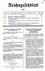 Gesetz über die Aufhebung des Reichsrates, 14. Februar 1934. (Reichsgesetzblatt 1934, I, 89)