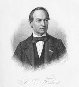 Portät von Johann Lothar Faber (1817-1896), Kupferstich von Johann Leonhard Raab (1825-1899), ca. 1863. (Bayerische Staatsbibliothek, Bildarchiv port-007266)