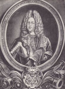 Albrecht Ernst II. Fürst von Oettingen (1669-1731). Abb. aus: Das Bayerland, Jahrgang 39 vom Februar 1928, 333. (Bayerische Staatsbibliothek, 4 Z 40.173-39)