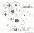 "Glaubensjuden" in den bayerischen Regierungsbezirken 1939. (© Bayerisches Landesamt für Statistik und Datenverarbeitung, München 1939)