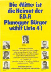 Plakat der FDP zur Kommunalwahl 1984 in Planegg. (Gemeindearchiv Planegg; FDP Bayern)