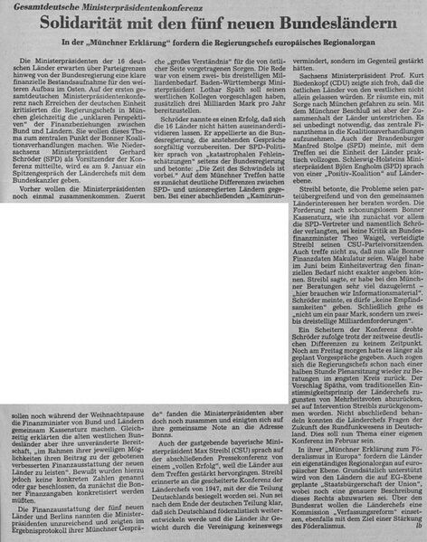 Datei:Artikel Solidaritaet neue Bundeslaender Bayerische Staatszeitung 4.1.1991.jpg