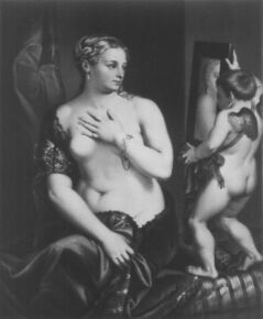 Tizian, Venus mit dem Spiegel; Lithographie von Franz Hanfstaengl. (Stadtmuseum München, Fotomuseum)