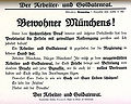Bekanntgabe der Gründung des Arbeiter- und Soldatenrates. (Monacensia. Literatenarchiv und Bibliothek)