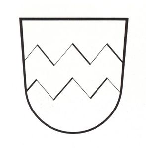 Wappenschild mit Zickzackbalken, Stammwappen der Grafen von Scheyern, 12./13. Jh. (Farben nicht überliefert). (Grafik: Max Reinhart, Passau)